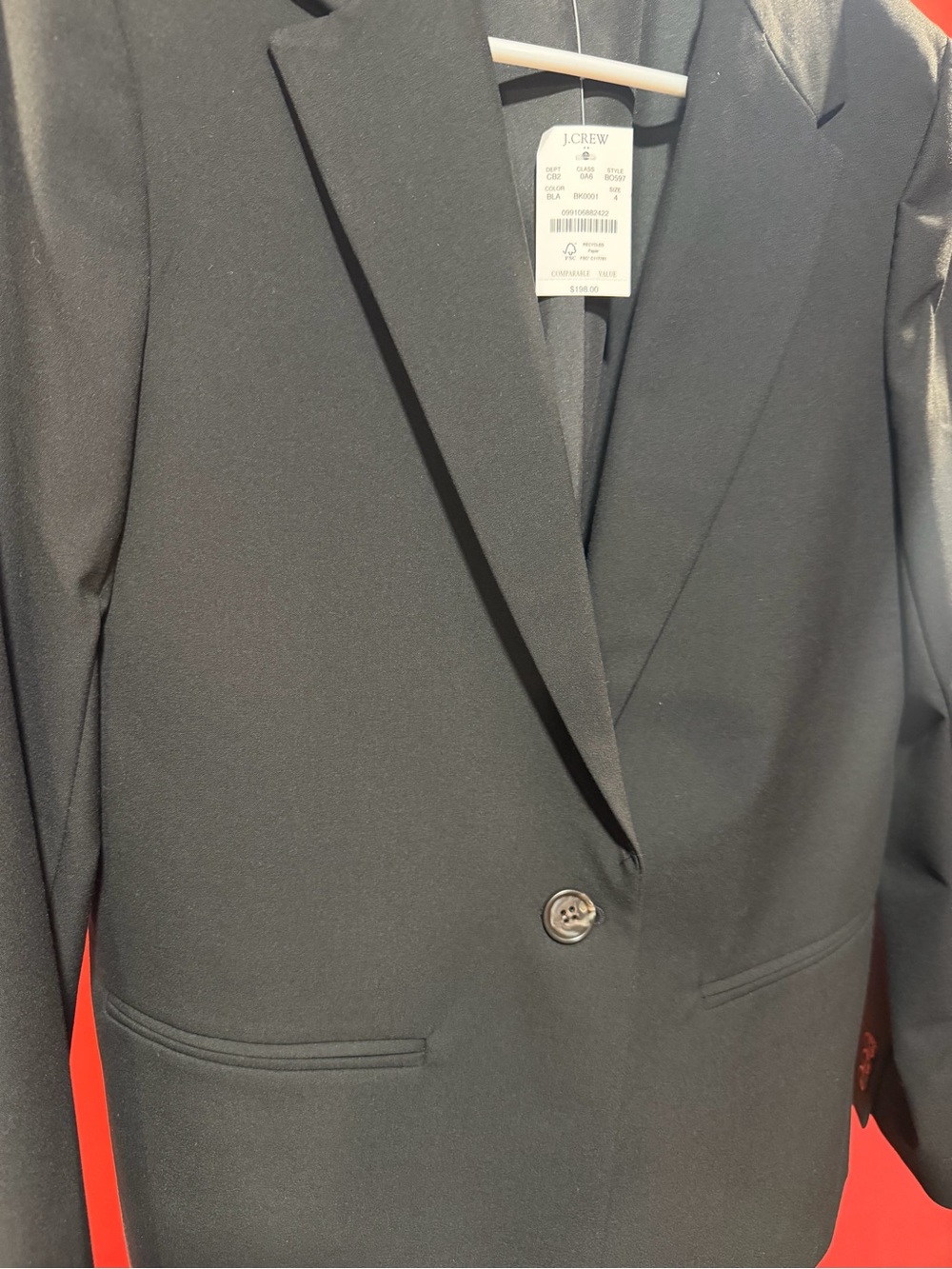 J.Crew Factory One-Button Black Blazer Size 4 NWT Stretch Career Jacket - Picture 5 of 11